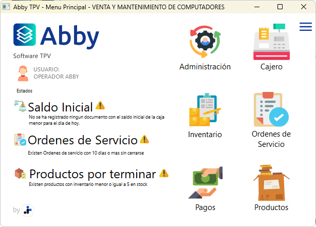 Abby TPV interfaz